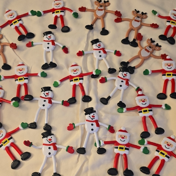 Other - 23 Snowman, Santa, and Reindeer Bendable Figurines Holidays New